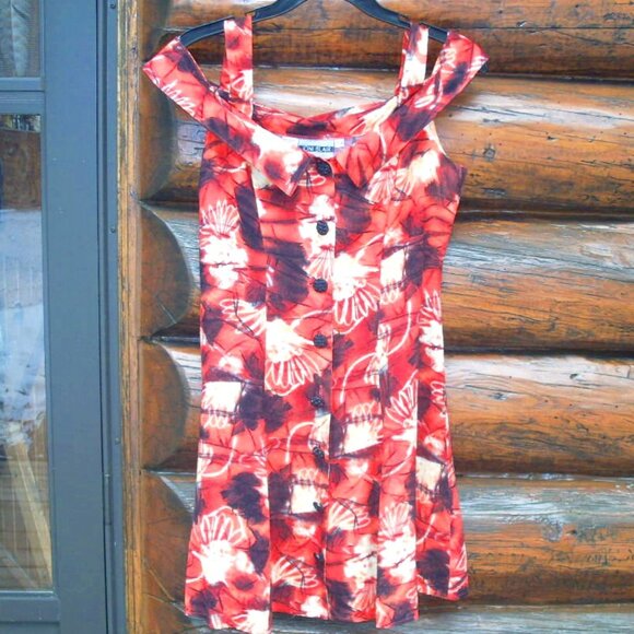 EUC Adorable Vintage Button Down Sleeveless Sun Mini Dress Size 7/8 - Picture 1 of 3